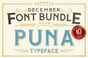 Adhreza's Bundle + PUNA Typeface Font Download