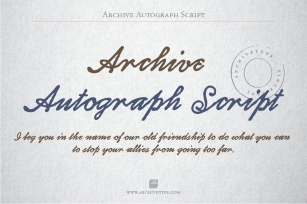 Archive Autograph Script Font Download