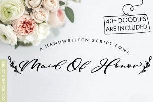 Maid Of Honor Script font + Doodles Font Download