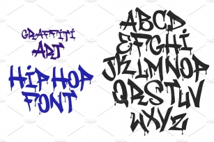 Graffiti black tag vector font Font Download