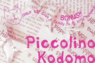 Piccolino Kodomo, font  bunnybonus! Font Download