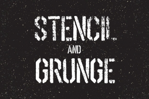 Stencil font and grunge textures set Font Download