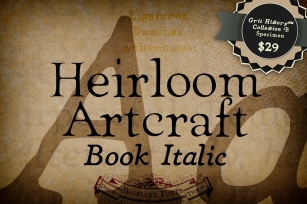 Book Italic Heirloom Artcraft Font Download