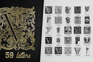 Vintage Letter V Vector And PNG Font Download
