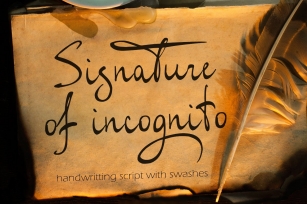 Signature of incognito (ttf, otf) Font Download