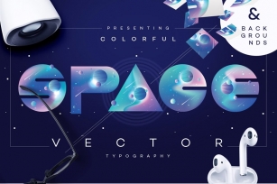 Colorful Space-vector typography Font Download