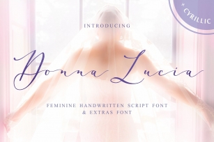 Donna Lucia feminine font + Cyrillic Font Download