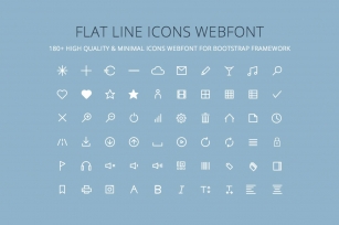 Flat Line Icons Webfont Font Download