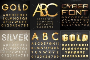 Vector set of graphics fonts Font Download