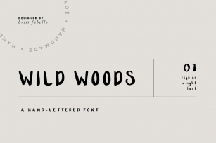 Wild Woods / hand lettered font Font Download