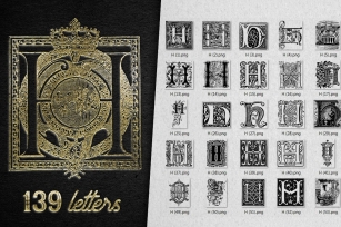 Vintage Letter H Vector And PNG Font Download