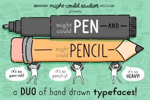 Might Could Pen + Pencil Duo Font Download