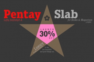 Pentay Slab -5 styles- 30% OFF Font Download