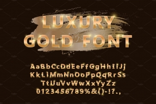 Shiny modern gold font isolated Font Download