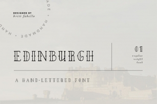 Edinburgh / hand lettered font Font Download