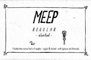 Meep Regular Slanted Font Download