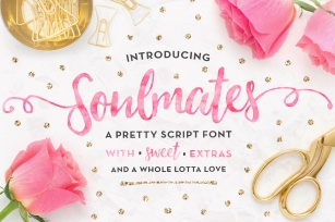 Soulmates Script Typeface + EXTRAS! Font Download