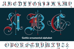 Gothic ornamental alphabet Font Download