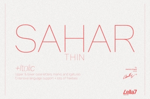 Sahar-Thin (Single) 70% Off Font Download