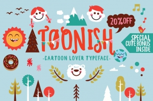Toonish Typeface + Bonus (20%off) Font Download
