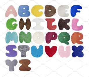 Colorful felt alphabet Font Download