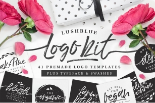 LushBlue LOGO KIT +  Swashes! Font Download