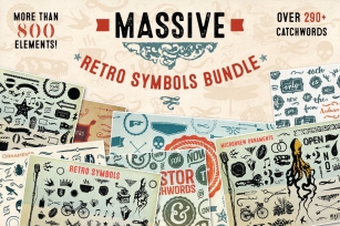Massive Retro Symbols Bundle-90% Off Font Download