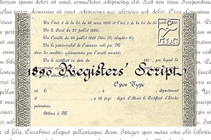 1890 Register's Script OTF Font Download