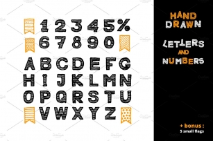 Striped alphabet  numbers Font Download
