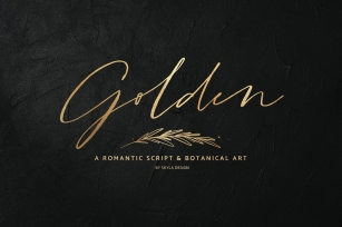 Golden, a romantic script  art Font Download