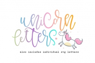 Unicorn Letters  SVG Letters Font Download