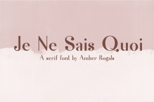 Je Ne Sais Quoi- A Luxury Serif Font Download