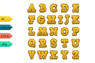 Golden stone game alphabet Font Download