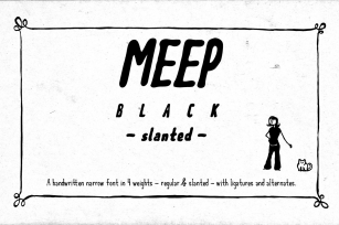 Meep Black Slanted Font Download