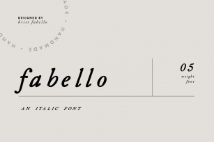 Fabello Italic / hand lettered font Font Download