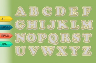 Vector alphabet with stitches. Font Download