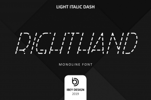 RightHand Light Italic Dash Font Download