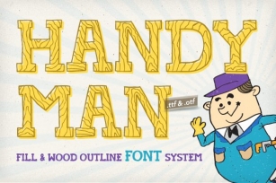 Handyman + Wood Outline Font Download