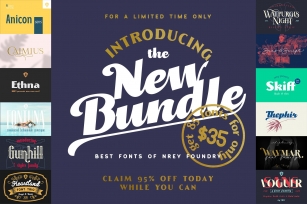 The New Bundle 95% off / 85 fonts! Font Download