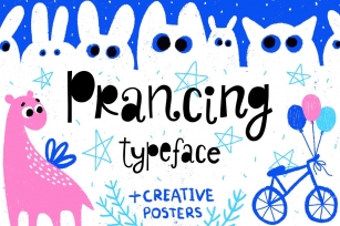 Prancing typeface with posters Font Download