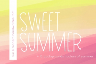 Sweet Summer + 15 Backgrounds Font Download