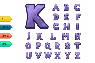 Violet stone game alphabet. Font Download
