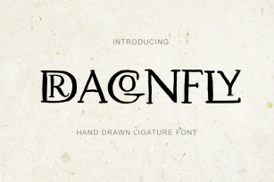Dragonfly. Uppercase Ligature. Font Download