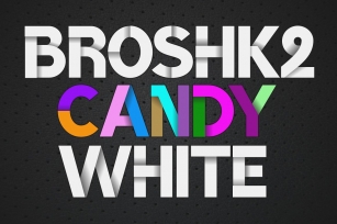 Color fonts BroshK2-candy  white Font Download