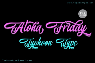 Aloha Friday font Font Download