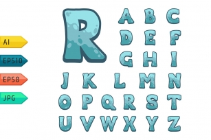 Blue alphabet for user interfaces. Font Download
