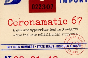 Coronamatic 67 Font Download