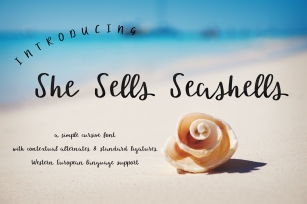 She Sells Seashells Cursive Font Download