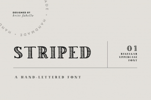 Striped / hand lettered font Font Download
