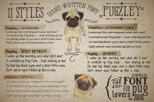 11 Handmade Family "Pugzley" Font Download